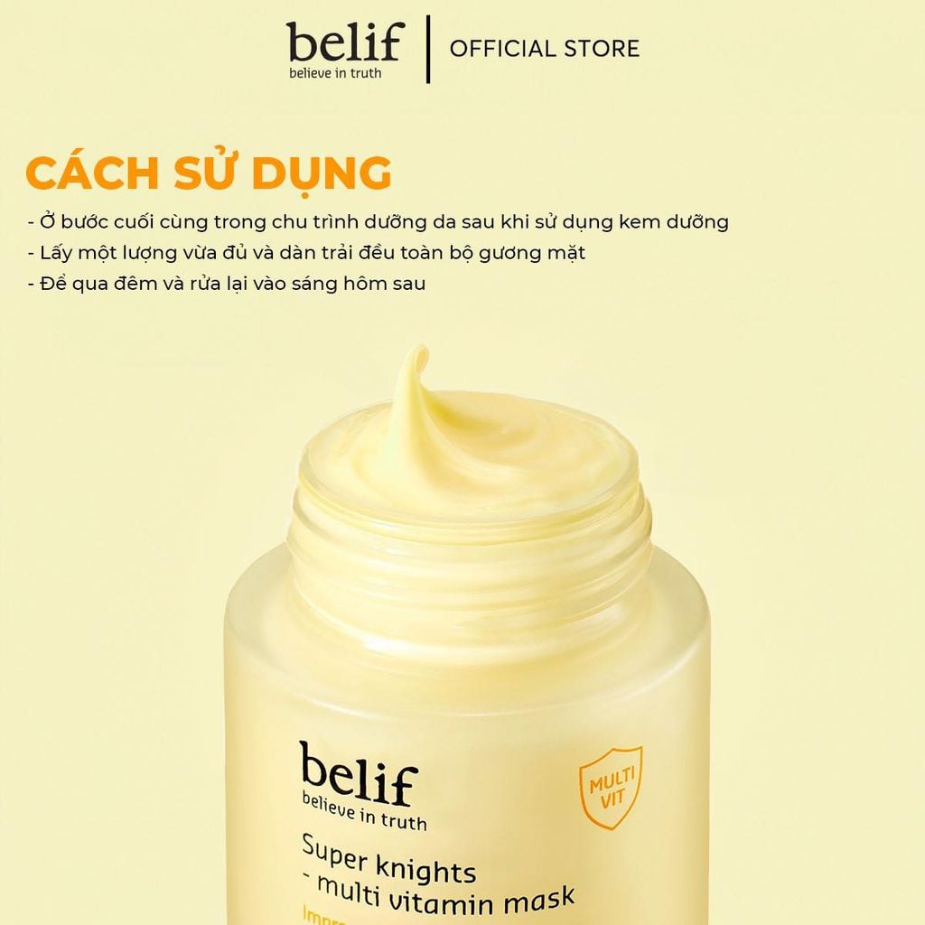 Mặt Nạ Ngủ Belif Super Knights - Multi Vitamin Mask Dưỡng Sáng Da