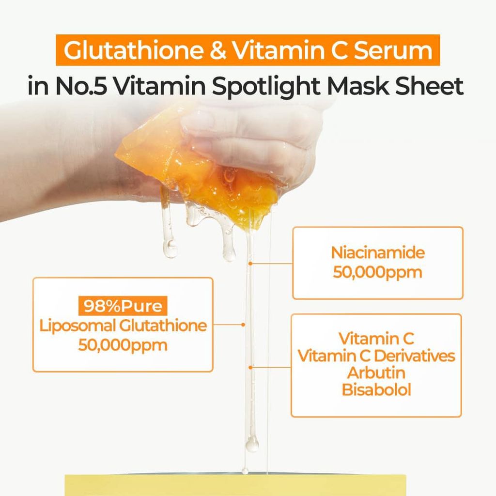 Mặt Nạ Numbuzin No.5 Vita-C Spotlight Sheet Mask Làm Sáng Da 27ml