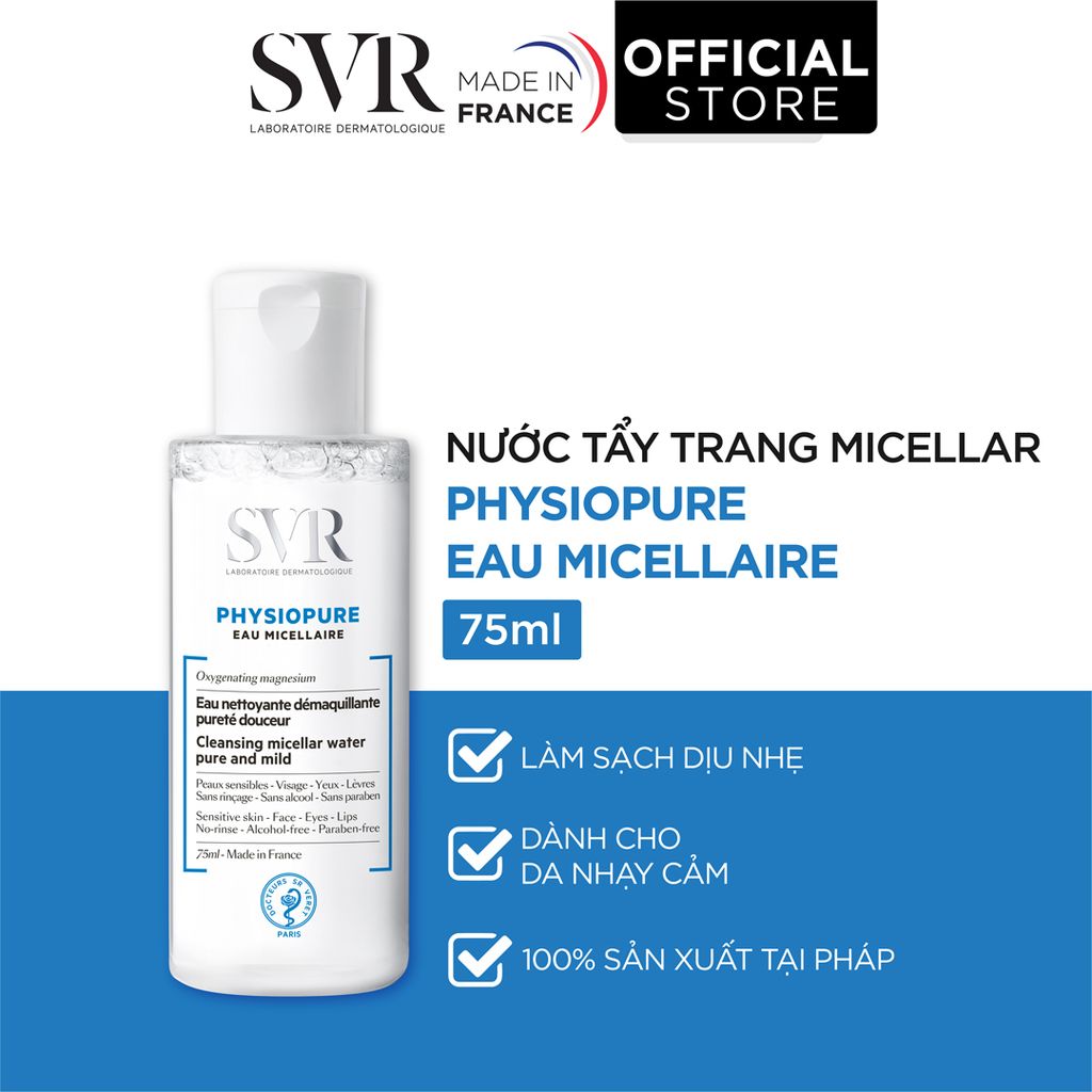 Nước Tẩy Trang SVR Physiopure Eau Micellaire Cleansing Micella Water Dành Cho Da Nhạy Cảm