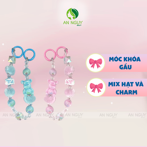 Móc Khóa Chuỗi Hạt Màu Sắc, Nhiều Hình Dễ Thương