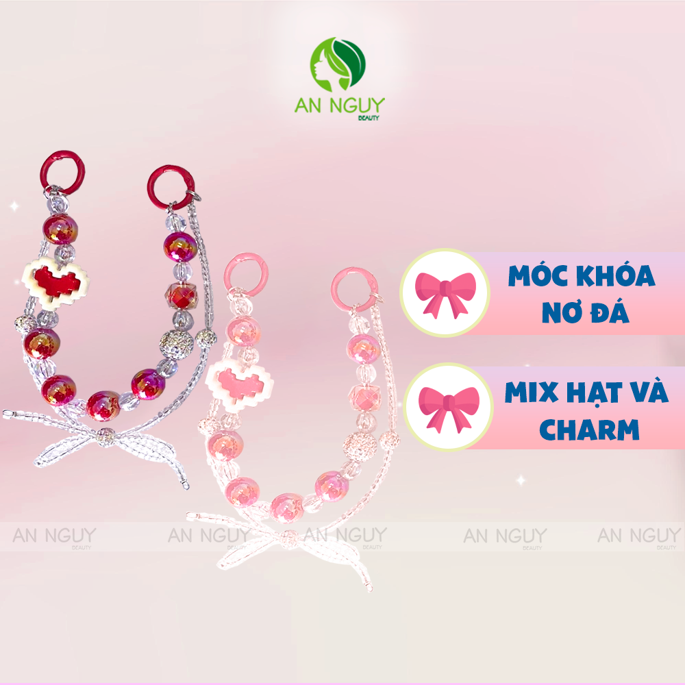 Móc Khóa Chuỗi Hạt Màu Sắc, Nhiều Hình Dễ Thương