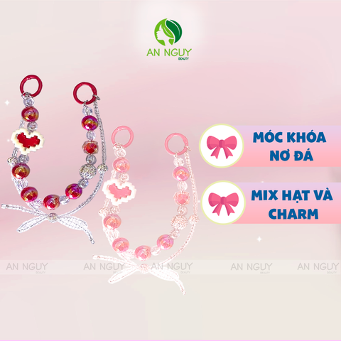 Móc Khóa Chuỗi Hạt Màu Sắc, Nhiều Hình Dễ Thương