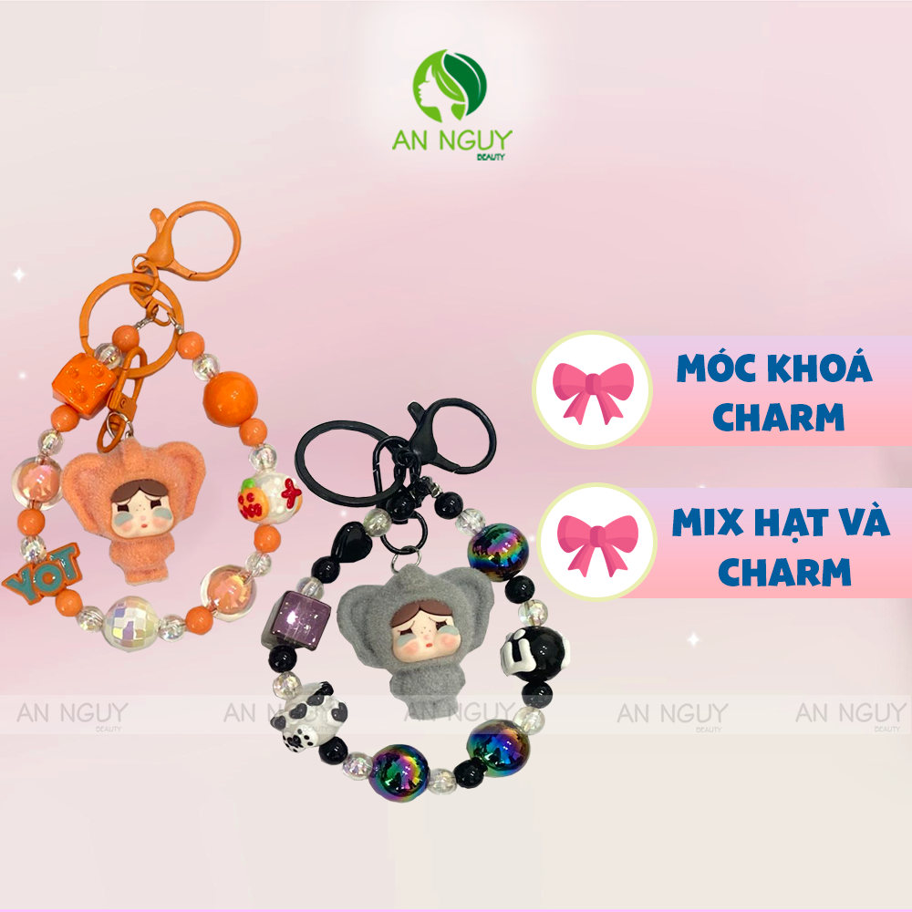 Móc Khóa Chuỗi Hạt Màu Sắc, Nhiều Hình Dễ Thương