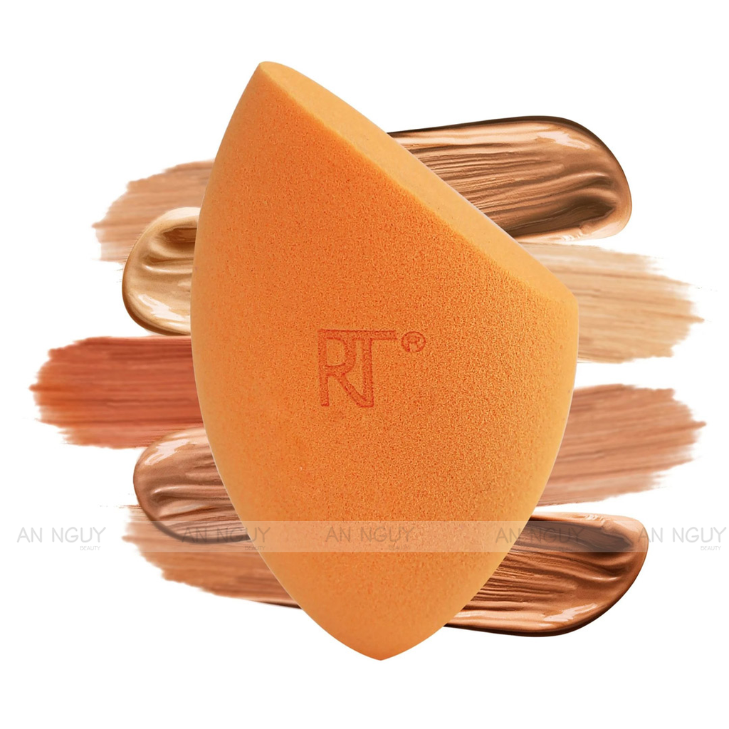 Mút Trang Điểm Real Techniques Miracle Complexion Sponge + Travel Sponge Case Kèm Hộp Đựng Dùng Tán Kem Nền, Bảo Vệ Bông Mút