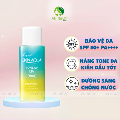 Sữa Chống Nắng Sunplay Skin Aqua Tone Up UV Milk SPF50+ PA++++ Dưỡng Trắng, Nâng Tone Da 50gr