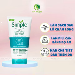 Sữa Rửa Mặt Simple Daily Skin Detox Purifying Facial Wash Cho Da Dầu 150ml