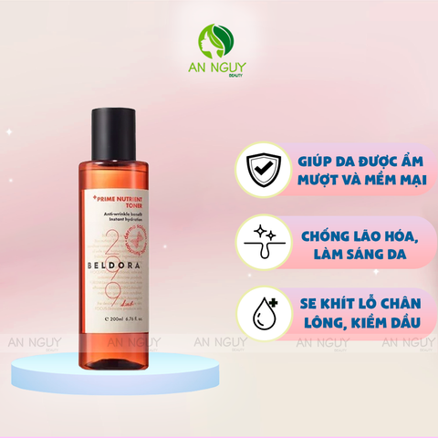 Nước Hoa Hồng Beldora 299 Prime Nutrient Toner Giúp Trẻ Hóa, Căng Bóng Da 200ml