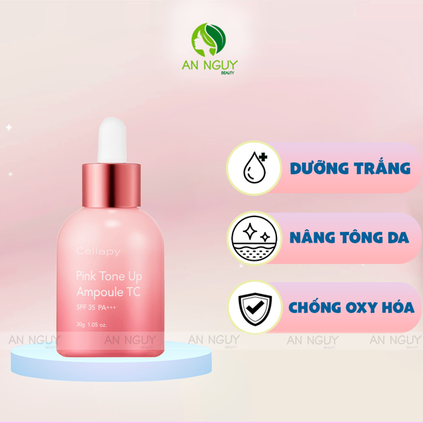 Serum Cellapy Pink Tone Up Ampoule TC SPF 35 PA+++ Dưỡng Trắng, Căng Bóng 30gr