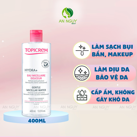 Nước Tẩy Trang Topicrem Gentle Micellar Water Cho Da Nhạy Cảm 400ml