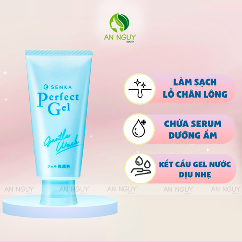 Gel Rửa Mặt Senka Perfect Gel Gentle Wash Chiết Xuất Tơ Tằm 100gr