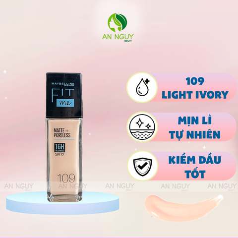 Kem Nền Maybelline Fit Me Matte + Poreless Foundation Mịn Nhẹ, Kiềm Dầu 30ml