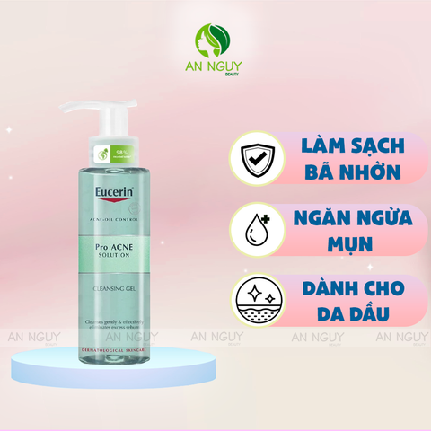 Gel Rửa Mặt Eucerin Acne-Oil Control ProACNE Solution Ngăn Ngừa Mụn 200ml