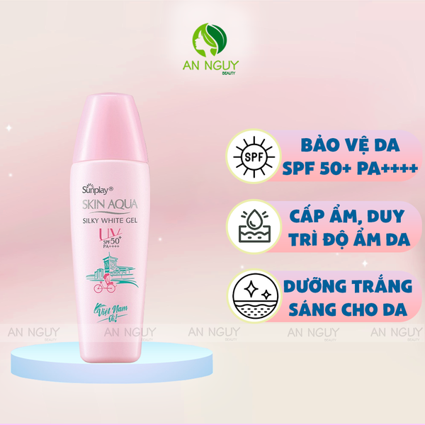 Gel Chống Nắng Sunplay Skin Aqua Silky White Gel SPF50+ PA++++ Dưỡng Da Sáng Mịn Cho Da Thường, Khô