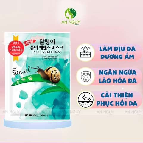 Mặt Nạ EBA Nature Snail Pure Essence Mask Làm Dịu, Phục Hồi Da 20gr