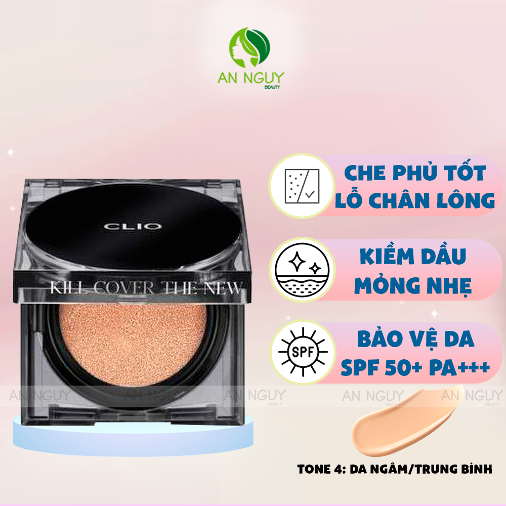 Phấn Nước Clio Kill Cover The New Founwear Cushion SPF 50+/PA+++ (Kèm Lõi) 15g x 2