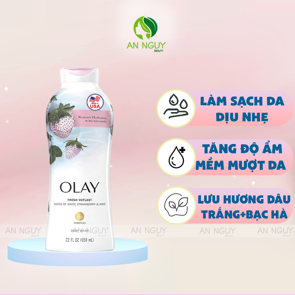 Sữa Tắm Olay Body Wash Lưu Hương Thơm Lâu 650ml (Hàng Mỹ Nhập Khẩu)