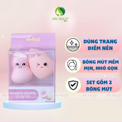 Set 2 Bông Mút Trang Điểm Habaria Makeup Sponge Dùng Tán Kem Nền, Tán Kem Che Khuyết Điểm