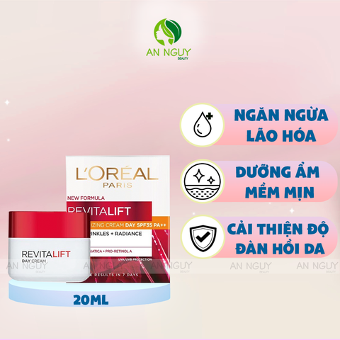 Kem Dưỡng Da L’Oreal Revitalift Day SPF35 PA++ Tươi Trẻ Ban Ngày Chống Lão Hóa 20ml