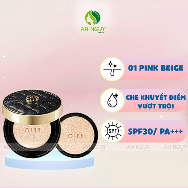 Phấn Nước Ohui Ultimate Cover The Couture Cushion SPF30 PA++ 01 Pink Beige 13gx2 (Tặng Kèm Lõi)