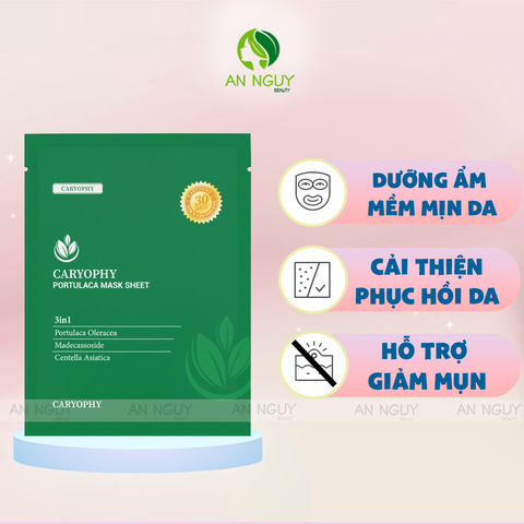 Mặt Nạ Caryophy Portulaca Mask Sheet Làm Dịu, Phục Hồi Cho Da Dành Mụn 22gr