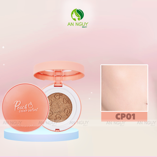 Phấn Nước Trái Đào Black Rouge Peach Cover Velvet Cushion 14gr