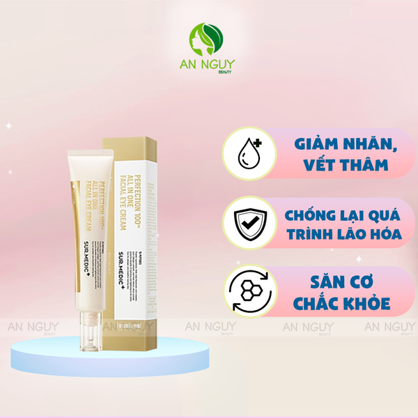 Kem Trị Thâm Mắt, Mờ Nếp Nhăn Sur.Medic Perfection 100 All In One Facial Eye Cream 35ml