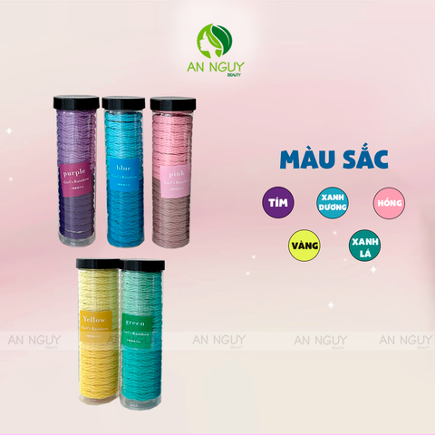 Set 20 Chun Cột Tóc Girl's Rainbow 2 Màu (Kèm Ống Đựng)