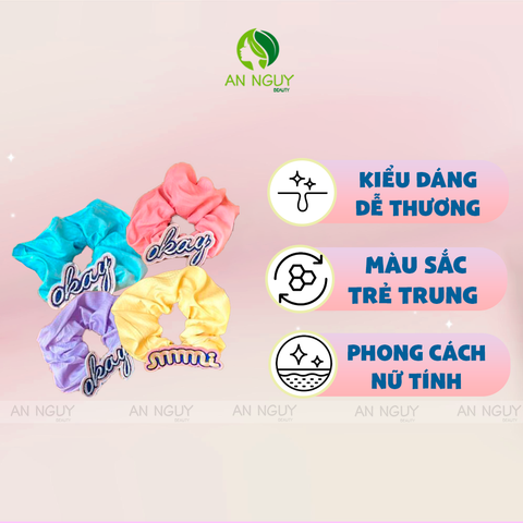 Chun Cột Tóc Scrunchies Nhiều Màu