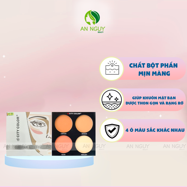 Phấn Tạo Khối 4 Ô City Color Contour & Define Palette 3.88gr