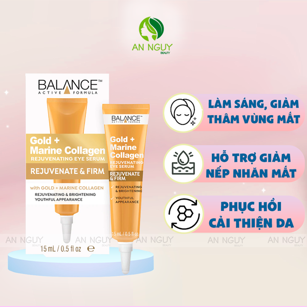 Kem Mắt Balance Gold Collagen Rejuvenating Eye Serum Làm Trẻ Hoá Và Căng Mịn Da Vùng Mắt 15ml