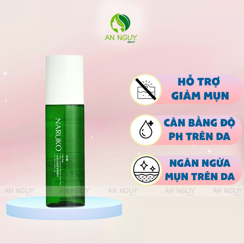 Nước Hoa Hồng Tràm Trà Naruko Tea Tree Shine Control & Blemish Clear Toner Giảm Mụn, Kháng Viêm 150ml