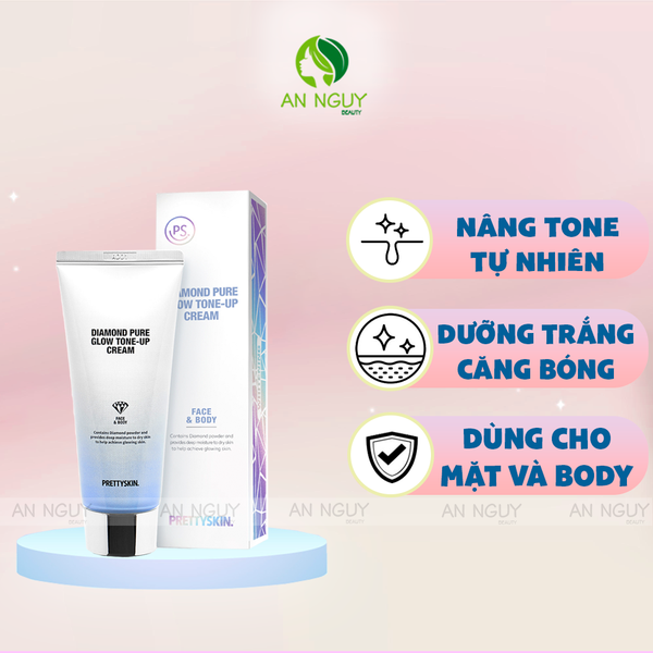 Kem Dưỡng Trắng PrettySkin Diamond Pure Glow Tone - Up Cream Nâng Tông Da 100ml