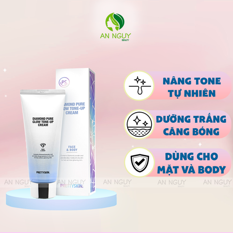 Kem Dưỡng Trắng PrettySkin Diamond Pure Glow Tone - Up Cream Nâng Tông Da 100ml