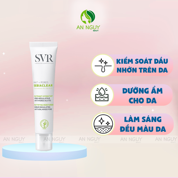 Kem Dưỡng SVR Sebiaclear Mat + Pores Làm Giảm Mụn, Se Khít Lỗ Chân Lông 40ml