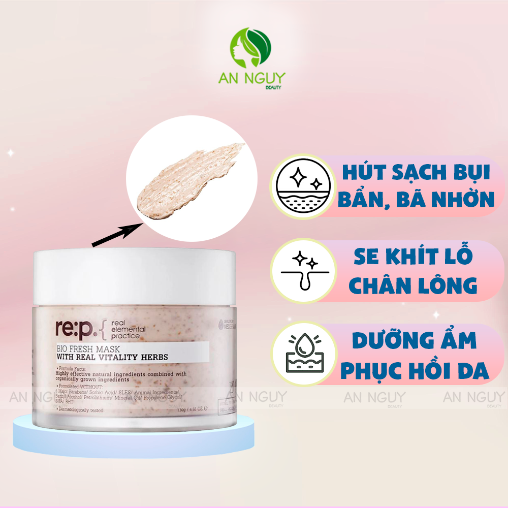 Mặt Nạ Đất Sét Re:p Bio Fresh Mask Se Khít Lỗ Chân Lông 130gr