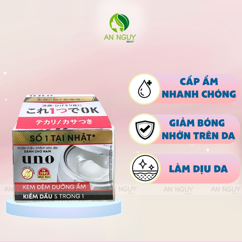 Kem Đêm Dưỡng Ẩm UNO Cream Perfection Kiềm Dầu 5in1, Cấp Ẩm 90gr