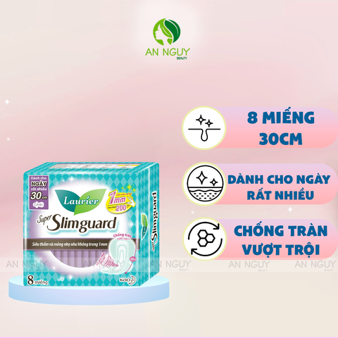 Băng Vệ Sinh Laurier Super Slimguard 30cm Dành Cho Ngày Rất Nhiều 8 Miếng