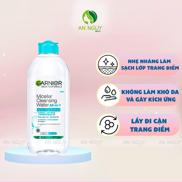 Nước Tẩy Trang Garnier Micellar Cleansing Water For Oily & Acne-Prone Skin Dành Cho Da Dầu Và Mụn