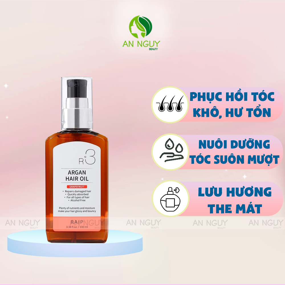 Dầu Dưỡng Tóc Raip R3 Argan Hair Oil Giảm Hư Tổn, Giúp Tóc Suôn Mượt 100ml