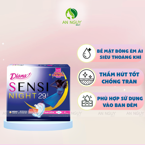 Băng Vệ Sinh Diana Sensi Night Ban Đêm 29cm Sensi Night Gói 4 Miếng