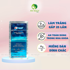 Miếng Dán Trắng Răng Cấp Tốc 1 Hour Crest 3D Whitestrips Dental Whitening Kit Levels 12