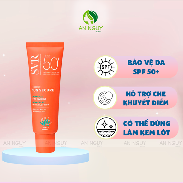 [Date 11/2024] Kem Chống Nắng SVR Sun Secure Fluide SPF50+ Trong Suốt, Không Nhờn Rít 50ml