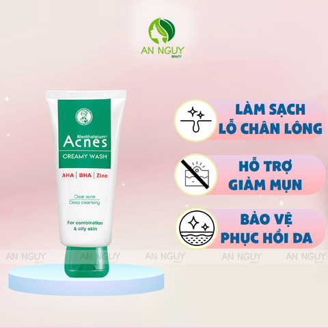 Kem Rửa Mặt Acnes Creamy Wash Ngăn Ngừa Mụn 100gr