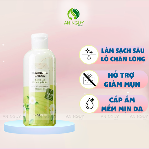 Nước Tẩy trang The Saem Healing Tea Garden Cleansing Water Chiết Xuất Từ Các Loại Trà 300ml