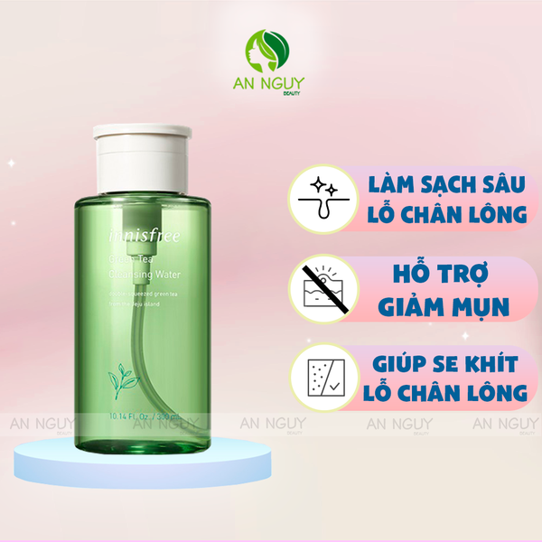 Nước Tẩy Trang Innisfree Green Tea Cleansing Water Chứa Trà Xanh Cho Da Dầu Mụn 300ml