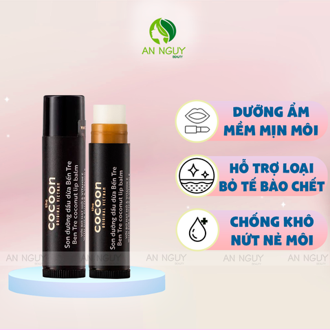Son Dưỡng Cocoon Coconut Lip Balm Dầu Dừa Bến Tre 5gr