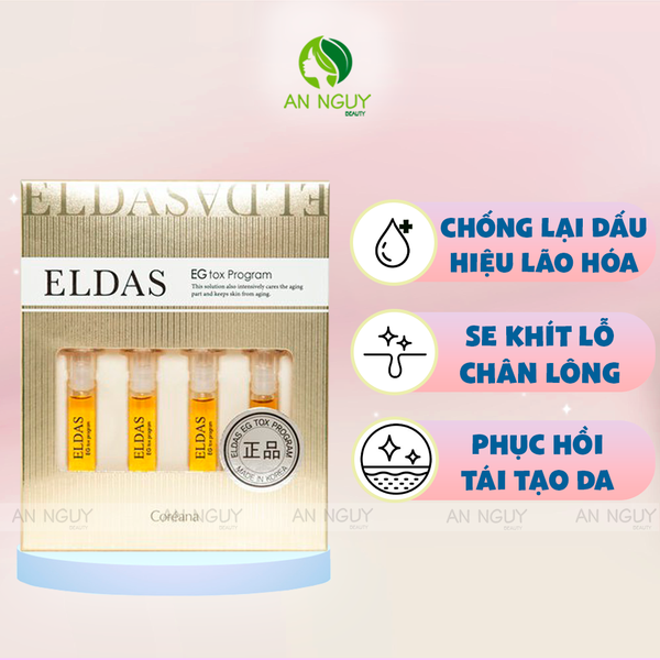 Hộp 4 Ống Tế Bào Gốc Coreana Eldas EG Tox Program Tái Tạo, Căng Bóng Da (2ml x 4)