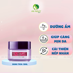 Kem Dưỡng L'Oreal Paris Revitalift Hyaluronic Acid Plumping Cream Day Cấp Ẩm Căng Mượt Da & Giảm Nếp Nhăn 15ml