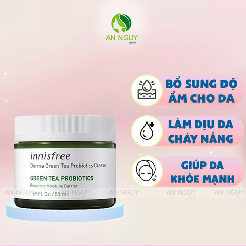 Kem Dưỡng Innisfree Derma Formula Green Tea Probiotics Cấp Ẩm, Ngừa Mụn 50ml