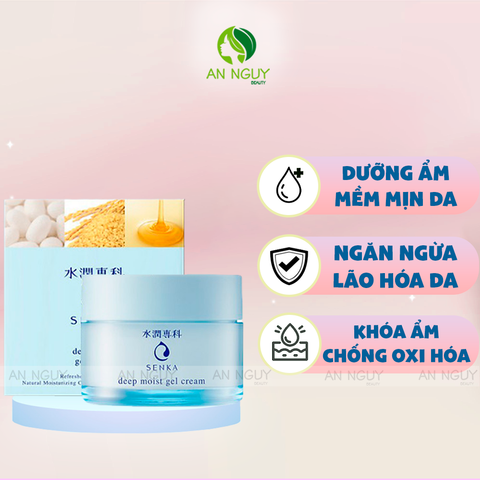 Mặt Nạ Ngủ Senka Deep Moist Gel Cream Dạng Gel Cấp Ẩm Chuyên Sâu 50gr